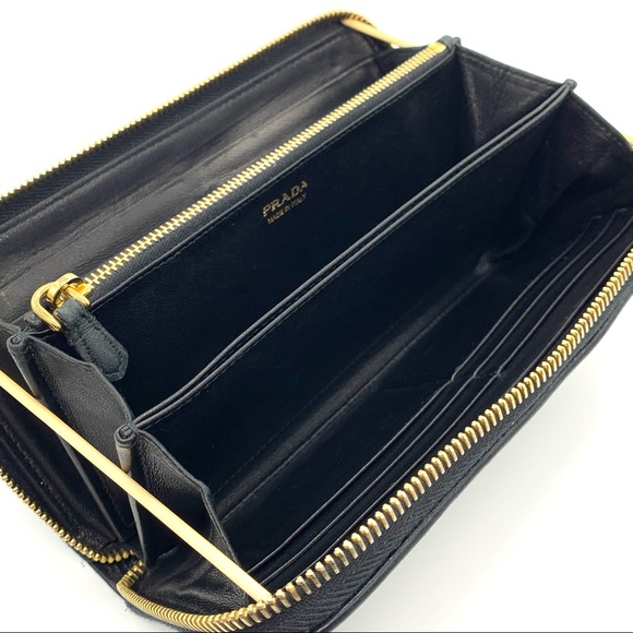 Prada Black Wallet Limited Soft Calf Embroidered - Picture 9 of 16